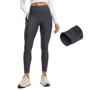 CRZ YOGA Mujer Termicos Invierno Grueso Cálido Pantalones Yoga Pantalones Deportivos con Bolsillos - 64cm Misterioso Gris 40