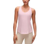 CRZ YOGA Mujeres Algodón Pima Y-Espalda Ejercicio Camisetas Sin Mangas Ligera Suelta Sin Manga Atlética Gimnasia Camisas Rosa Fresa 38