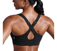 CRZ YOGA Mujeres Butterbreeze Criss Cross Back Cuello en V Tirantes Ajustables Sujetadores Deportivo Negro 42