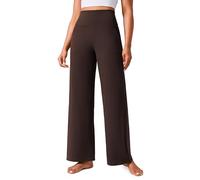 CRZ YOGA Mujeres Butterlift Talle Alto Pantalones Anchos con Bolsillos 79cm - Yoga Salón Confortable Marrón Fudge Caliente 42