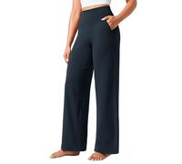 CRZ YOGA Mujeres Butterlift Talle Alto Pantalones Anchos con Bolsillos 79cm - Yoga Salón Confortable True Navy 40