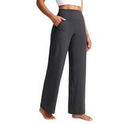 CRZ YOGA Mujeres Butterlift Talle Alto Pantalones Anchos con Bolsillos 84cm - Yoga Salón Confortable Misterioso Gris 40
