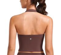 CRZ YOGA Mujeres Butterluxe Cabestro Palangres Sostén Deportivo Acolchado Yoga Cultivo Tanque Tops Gris Pardo 38