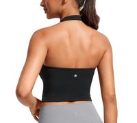 CRZ YOGA Mujeres Butterluxe Cabestro Palangres Sostén Deportivo Acolchado Yoga Cultivo Tanque Tops Negro 46