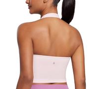 CRZ YOGA Mujeres Butterluxe Cabestro Palangres Sostén Deportivo Acolchado Yoga Cultivo Tanque Tops Rosa Fresa 40