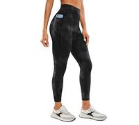 CRZ YOGA Mujeres Butterluxe Ejercicio Polainas 64cm - Cintura Alta Polainas con Bolsillos Flores De Tinte Negro 46