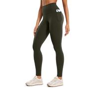 CRZ YOGA Mujeres Butterluxe Ejercicio Polainas 71cm - Cintura Alta Polainas con Bolsillos Verde Oliva 42