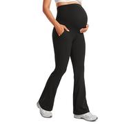 CRZ YOGA Mujeres Butterluxe Leggings Premamá Acampanados con Bolsillos Yoga Entrenamiento Pantalones - 79cm Negro 40