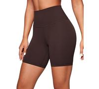 CRZ YOGA Mujeres Butterluxe Mallas Cortas Cintura Alta Fitness Yoga Ejercicio Corriendo Shorts de Ciclismo - 15cm Marrón Fudge Caliente 44