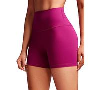 CRZ YOGA Mujeres Butterluxe Mallas Cortas Cintura Alta Fitness Yoga Ejercicio Corriendo Shorts de Ciclismo - 10cm Magenta Púrpura 36