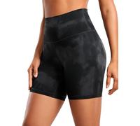 CRZ YOGA Mujeres Butterluxe Mallas Cortas Cintura Alta Fitness Yoga Ejercicio Corriendo Shorts de Ciclismo - 15cm Flores De Tinte Negro 42