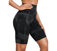 CRZ YOGA Mujeres Butterluxe Mallas Cortas Cintura Alta Fitness Yoga Ejercicio Corriendo Shorts de Ciclismo - 20cm Flores De Tinte Negro 40