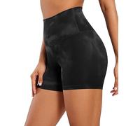 CRZ YOGA Mujeres Butterluxe Mallas Cortas Cintura Alta Fitness Yoga Ejercicio Corriendo Shorts de Ciclismo - 10cm Flores De Tinte Negro 36