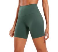 CRZ YOGA Mujeres Butterluxe Mallas Cortas Cintura Alta Fitness Yoga Ejercicio Corriendo Shorts de Ciclismo - 15cm Verde Bosque Oscuro 38