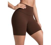 CRZ YOGA Mujeres Butterluxe Mallas Cortas Cintura Alta Fitness Yoga Ejercicio Corriendo Shorts de Ciclismo - 15cm Marrón Lava 38