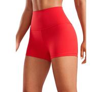 CRZ YOGA Mujeres Butterluxe Mallas Cortas Cintura Alta Fitness Yoga Ejercicio Corriendo Shorts de Ciclismo - 6cm Rojo Profundo 36