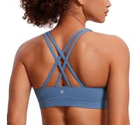 CRZ YOGA Naked Feeling Sujetador Deportivo | Tirantes Finos, Soporte Medio, Almohadillas Extraíbles, Yoga, Liso, Cuello Redondo, para Mujer