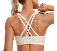 CRZ YOGA Naked Feeling Sujetador Deportivo | Tirantes Finos, Soporte Medio, Almohadillas Extraíbles, Yoga, Liso, Cuello Redondo, para Mujer