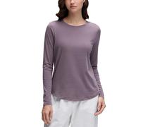 CRZ YOGA Pima Cotton Workout Camisas de Manga Larga para Mujer Athletic Crewneck Yoga Casual Tops Camiseta Lisa Gris Morado 38