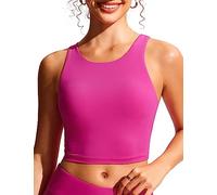 CRZ YOGA Top de Bikini con Espalda Cruzada para Mujer Top de Traje de baño Acolchado de Secado rápido Púrpura Hibisco 40