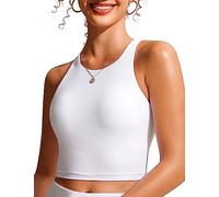 CRZ YOGA Top de Bikini con Espalda Cruzada para Mujer Top de Traje de baño Acolchado de Secado rápido Blanco 38