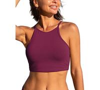 CRZ YOGA Traje de baño Acolchado con Cuello Alto para Mujer Bikini con Espalda Cruzada Rojo 38