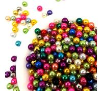 CrzBeadss Crafts - Perlas sin agujero, 1000 perlas coloridas para manualidades, cuentas de perlas de 4 mm para bricolaje, dispersión de mesa, boda en casa, fiesta de cumpleaños, decoración del hogar,