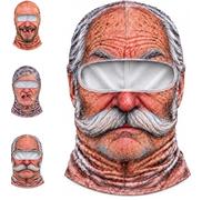Crzvnea Old Man Ski Mask,Funny Realistic Face Ski Mask for Adults | Novelty Full Head Winter Balaclava with Eye Opening, Full Face Neck Cover, Hilarious Costume Mask for Skiing, Outdoor Fun