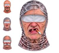 Crzvnea Old Man Ski Mask,Funny Realistic Face Ski Mask for Adults | Novelty Full Head Winter Balaclava with Eye Opening, Full Face Neck Cover, Hilarious Costume Mask for Skiing, Outdoor Fun