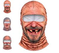 Crzvnea Old Man Ski Mask,Funny Realistic Face Ski Mask for Adults | Novelty Full Head Winter Balaclava with Eye Opening, Full Face Neck Cover, Hilarious Costume Mask for Skiing, Outdoor Fun