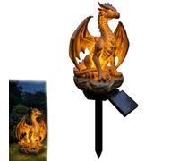 Crzvnea Solar Dragon Garden Ornaments with Solar LED Lights (#A) | Warm Glow Dragon Solar Lights Outdoor Garden Figurine Statue Gifts,Outdoor Lawn Patio Pathway Decor, Yard Ornament