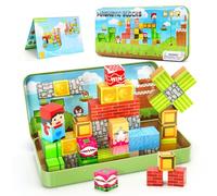 CS COSDDI Juego de construcción de azulejos magnéticos, 42 piezas, juguetes de viaje para niños, portátil, mini azulejos magnéticos, juego de construcción magnético, juguete Montessori, regalo para