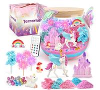CS COSDDI Kit de terrario de unicornio para niños, luz nocturna LED y mando a distancia, regalo de cumpleaños de unicornio, juguete para niñas de 5, 6, 7, 8, 9, 10, 11 y 12 años