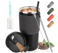 CS COSDDI Taza Térmica de Viaje - 450 ml / 15 oz - A Prueba de Fugas Con Tapa Para Café, Té, Agua Fría y Caliente