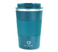 CS COSDDI Tazas de viaje aisladas con tapa a prueba de fugas, tazas de café reutilizables, taza de café para coche, taza térmica de acero inoxidable para agua caliente y fría y té de