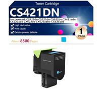 CS421DN Cartucho de Tóner Compatible para Lexmark CS421dn CS521dn CS622de CX421adn CX522ade CX622de CX625adhe CX625ade Impresoras, Alto Rendimiento 8500 Páginas, Impresión de alta Definición,Cyan-1 pa