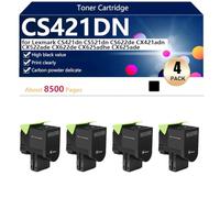 CS421DN Cartucho de Tóner Compatible para Lexmark CS421dn CS521dn CS622de CX421adn CX522ade CX622de CX625adhe CX625ade Impresoras, Alto Rendimiento 8500 Páginas, Impresión de alta Definición,Black-4 p