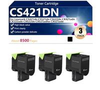 CS421DN Cartucho de Tóner Compatible para Lexmark CS421dn CS521dn CS622de CX421adn CX522ade CX622de CX625adhe CX625ade Impresoras, Alto Rendimiento 8500 Páginas, Impresión de alta Definición,Black-3 p