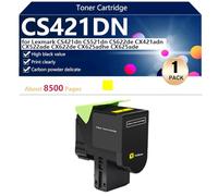 CS421DN Cartucho de Tóner para Lexmark CS421dn CS521dn CS622de CX421adn CX522ade CX622de CX625adhe CX625ade Impresoras, para Escuelas, Hospitales y Bancos, 8500 Páginas,Yellow-1 Pack