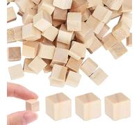 Csafyrt 100 Piezas de Madera, Cubos de Madera Natrual, Cubos de Mini centímetros Cuadrados, ayudas de enseñanza de matemáticas de Bloques educativos para niños