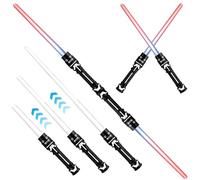 Csafyrt 2 pcs Sable de luz, Espada de luz de luz de Doble Hoja de Doble Cuchilla expandible con Sonido, 2 en 1 led Brillo en el Sable Oscuro para Halloween, Galaxy War Fighters Warriors