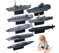 Csafyrt Aircraft Carrier Toy, 8PCS 3D Battleship Toy, Plastic Submarine Model for Boys & Girls Kids Gifts