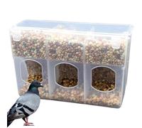 Csafyrt Alimentador de Palomas, alimentador de codorniz de 3 Hoyos con Compartimento y Tapa a Prueba de Polvo, estación de alimentación de Alimentos Colgantes para Accesorios para jaulas