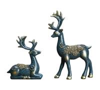 Csafyrt Figuritas de Ciervos navideños 2 uds. Figuras de Renos navideños de Resina estatuas de Alce para Sala de Estar Moderna do