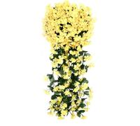 Csafyrt Flores Artificiales Colgantes Flores Artificiales Planta Colgante Artificial Flor decoración Colgante Guirnalda Amarillo