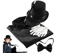 Csafyrt Magician Costume Kids Fingend Play Play Magician Set incluye sombrero, guantes, varitas, corbata y mapa Los disfraces de los niños para Halloween, Party, Stage