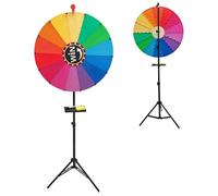 Csafyrt Rueda de premios de 24 Pulgadas 14 Ranuras de Colores Gira la Rueda con trípode Ajustable marcadores de borrado en se