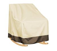CSARPECT Funda Silla Mecedora, 420D Oxford Impermeable contra Lluvia y Sol Protectora con cordón Ajustable, para Muebles de Exterior Taburete Muebles de Patio Balcón (Beige-Brown,70 * 97 * 99cm)