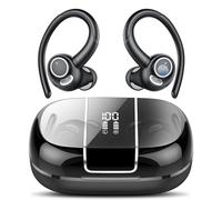 Csasan Auriculares Inalambricos Deportivos, Auriculares Bluetooth 5.3 HiFi Estéreo con Cancelación de Ruido ENC, Reproducción de 48H Pantalla LED Cascos Inalambricos, Control Táctil, IP7 Impermeable