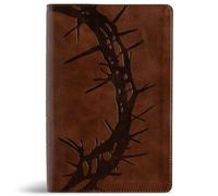 CSB Large Print Personal Size Reference Bible, Easy-To-Read Optimal Type, Digital Study Edition, Brown Crown of Thorns Leathertouch